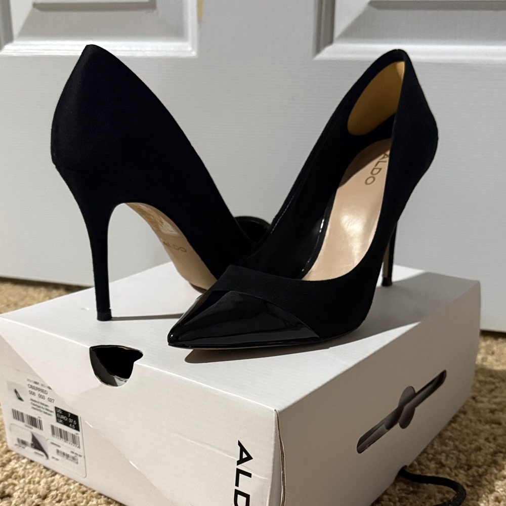 Aldo Elegant Black Pointed Heels
